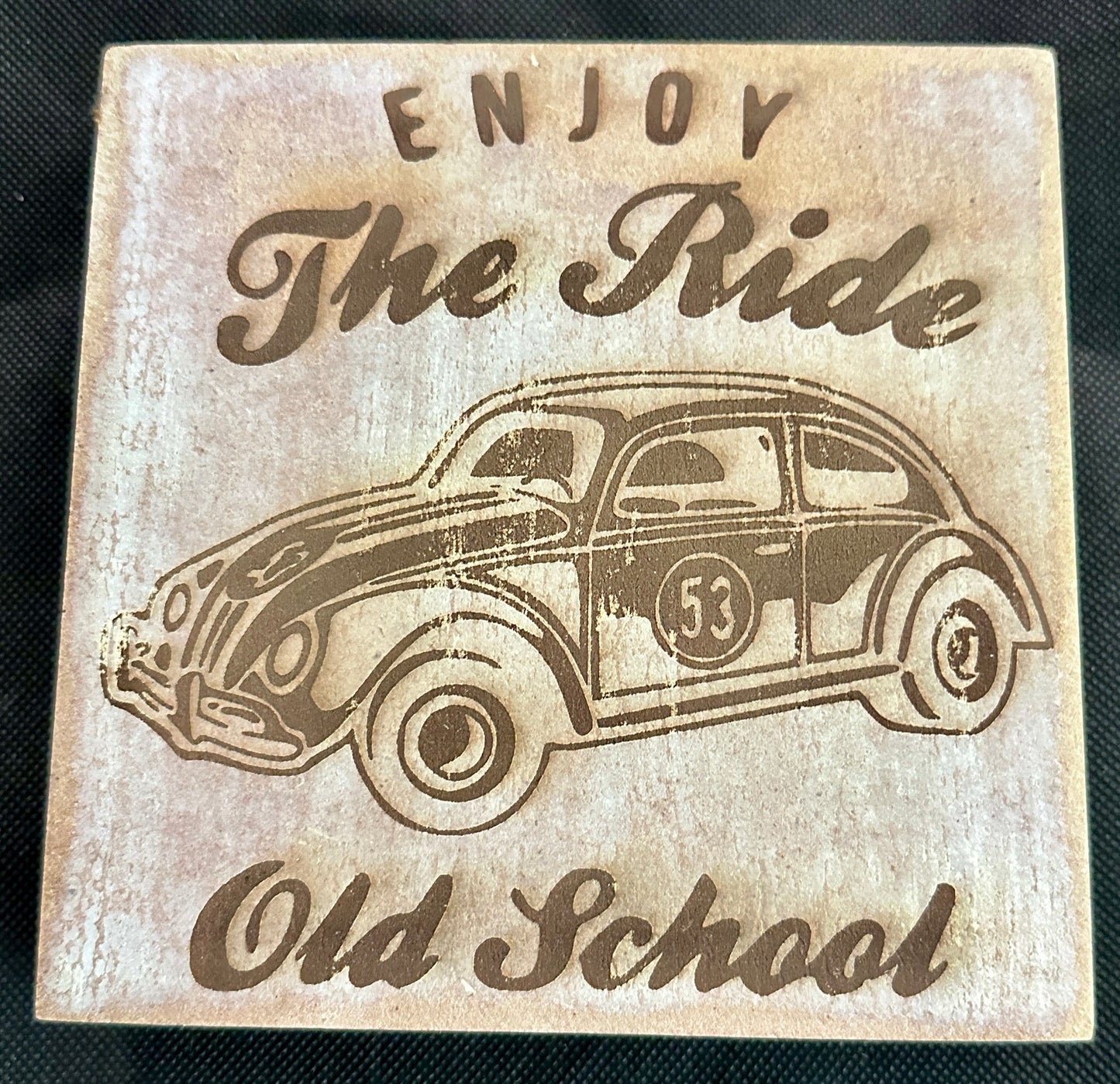VW Beetle Enjoy The Ride Old School Standee