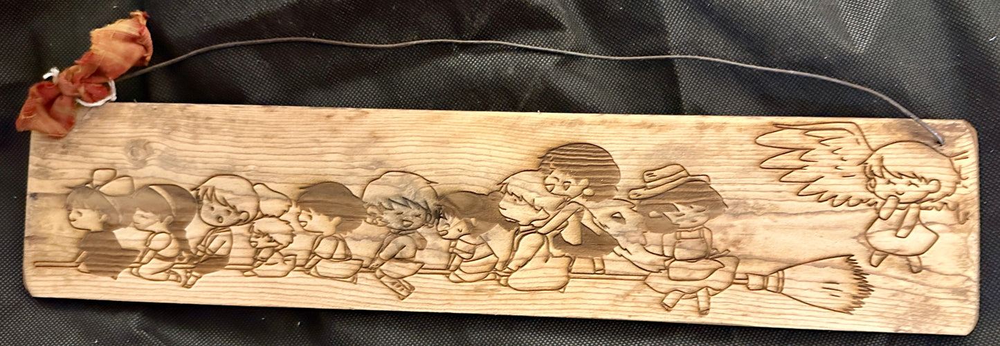 Ghibli Girls on a Broom Plaque
