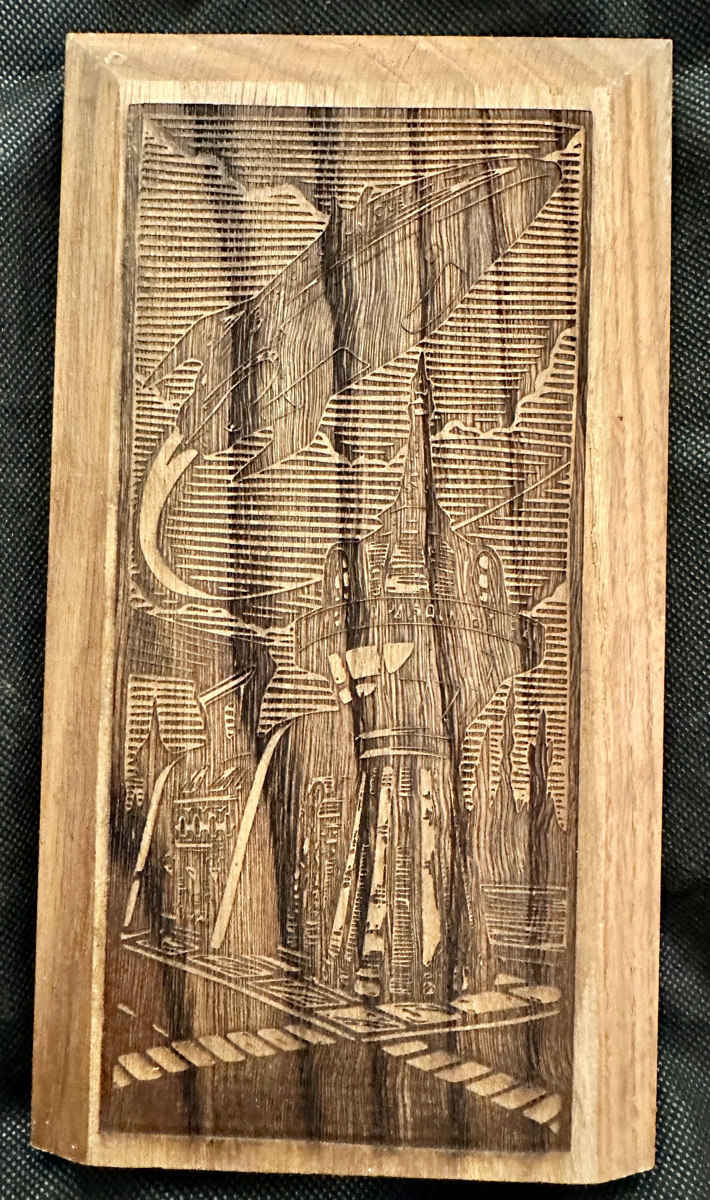 Futurama Woodblock Print Style Plaque