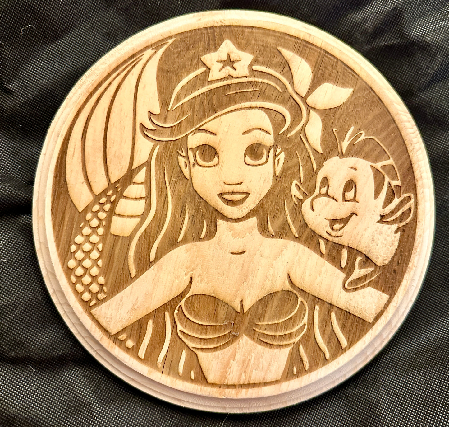 Little Mermaid Ariel and Flounder Plaque