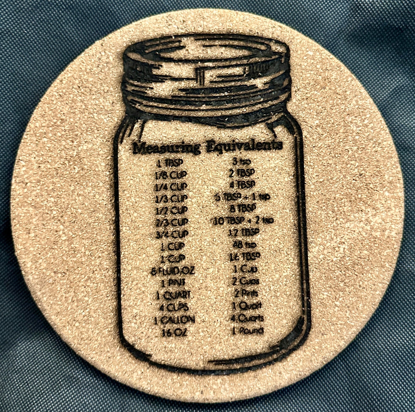 Mason Jar Measurement Cork Trivet