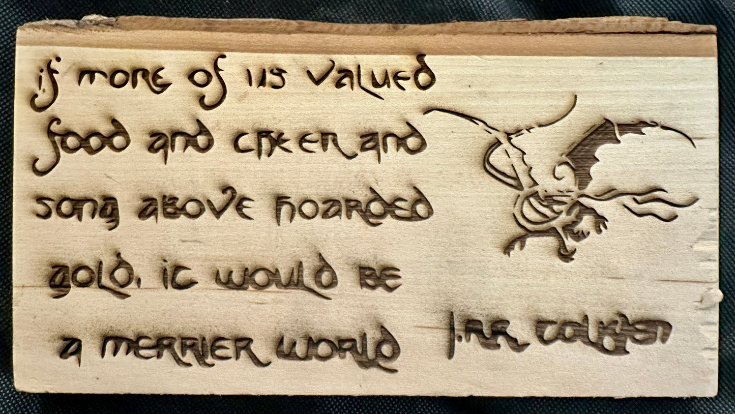 JRR Tolkien Dragon Plaque