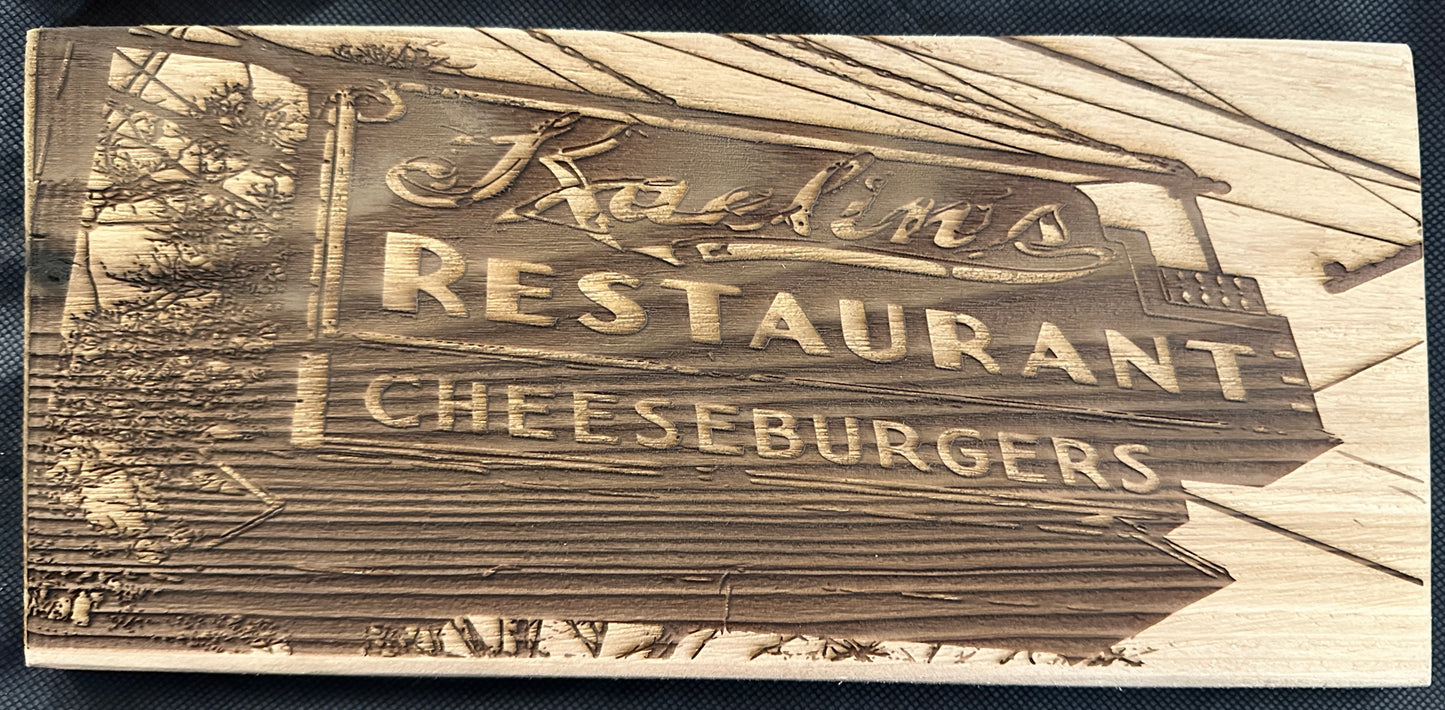 Kaelin's Cheeseburger Restaurant Sign