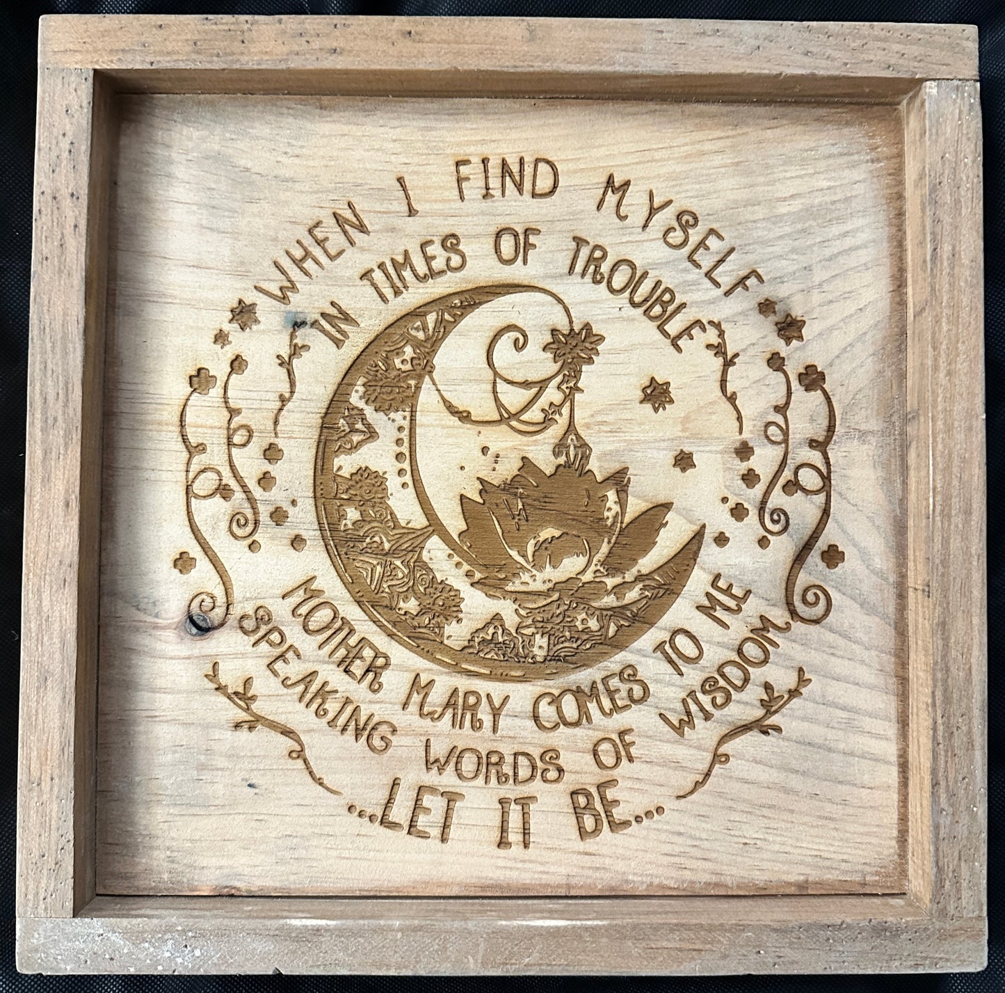 Let It Be Circle Moon Plaque