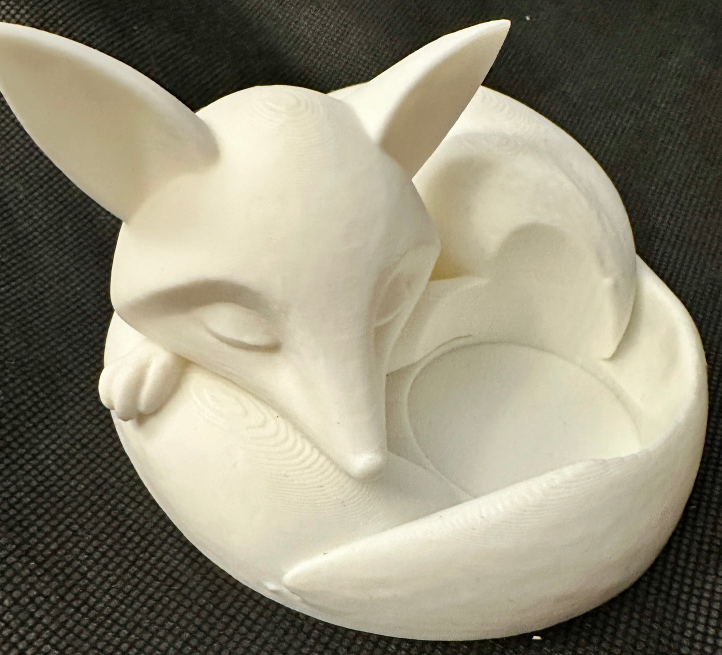 Printed Curled Up Fox Candle Holder