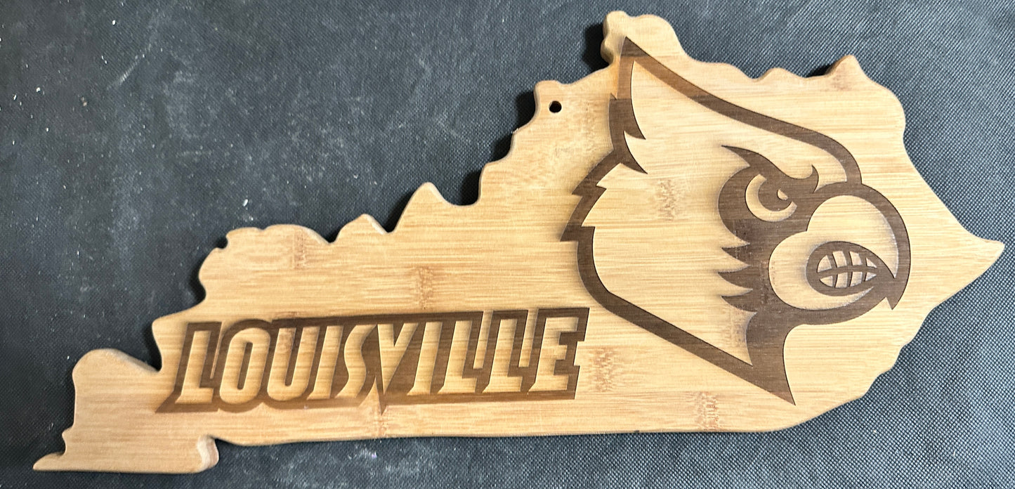 Louisville Kentucky Shaped Cutting Board