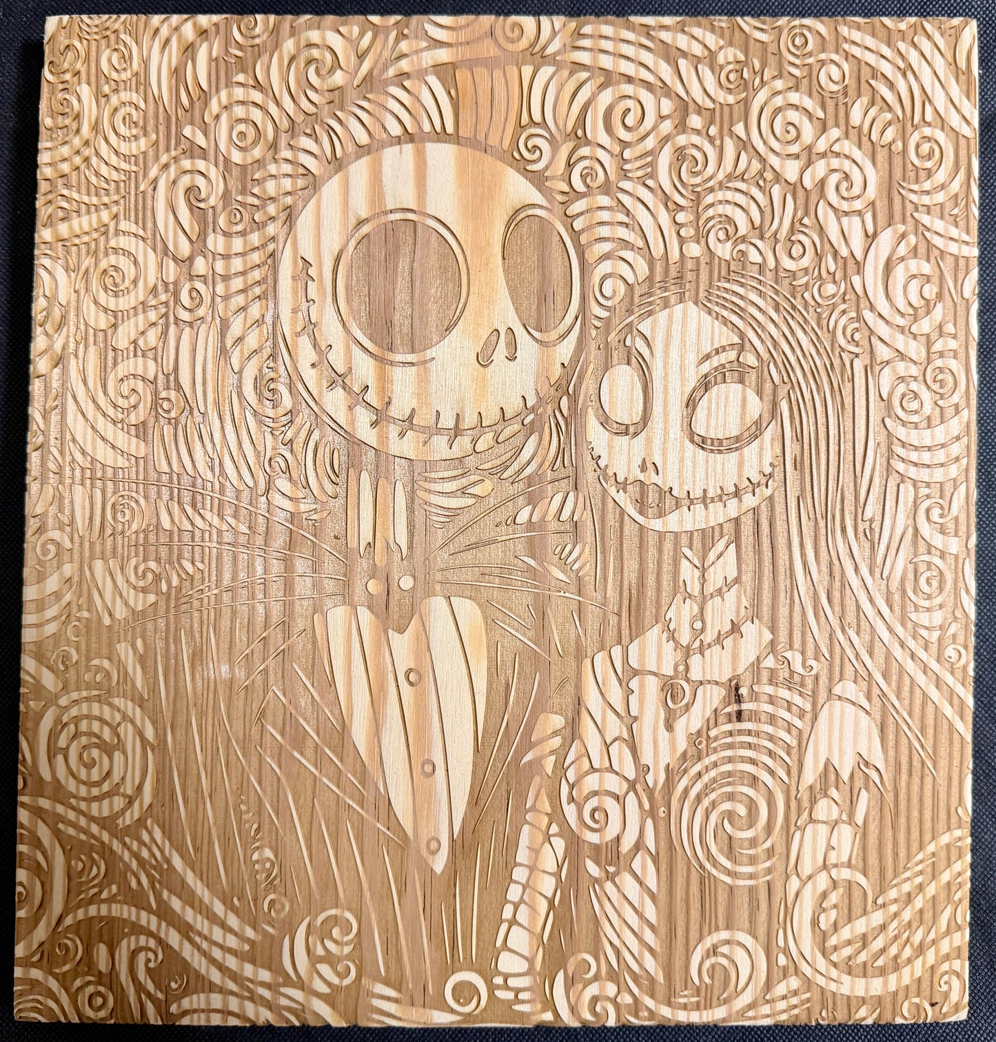 Jack and Sally Nightmare before Christmas Square Plaque
