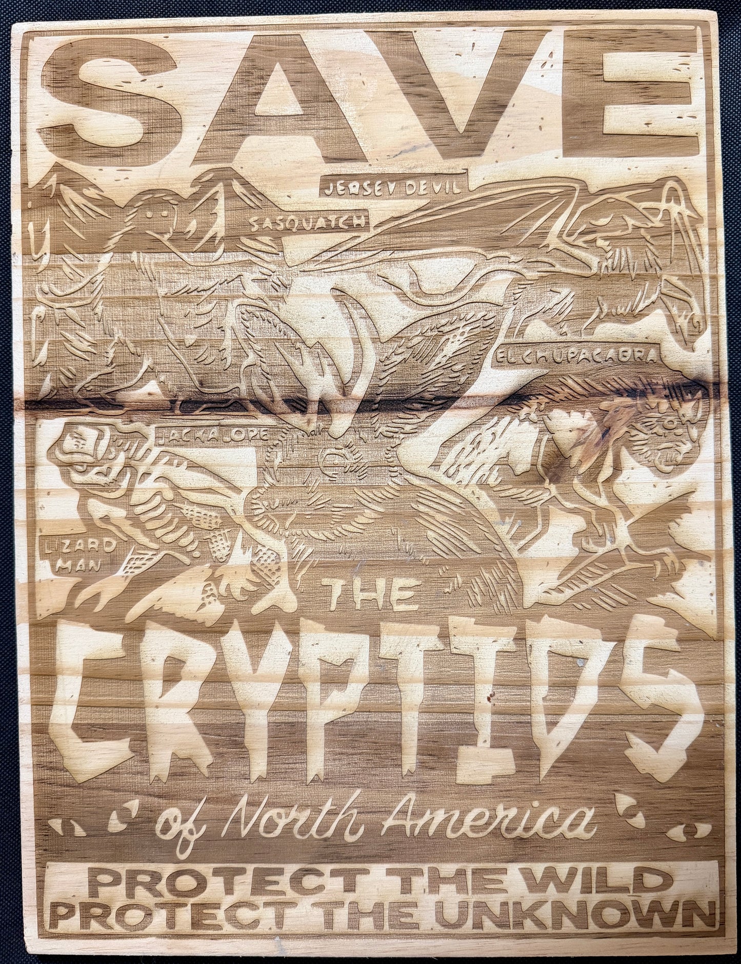 Save the Cryptids of North America Plaque