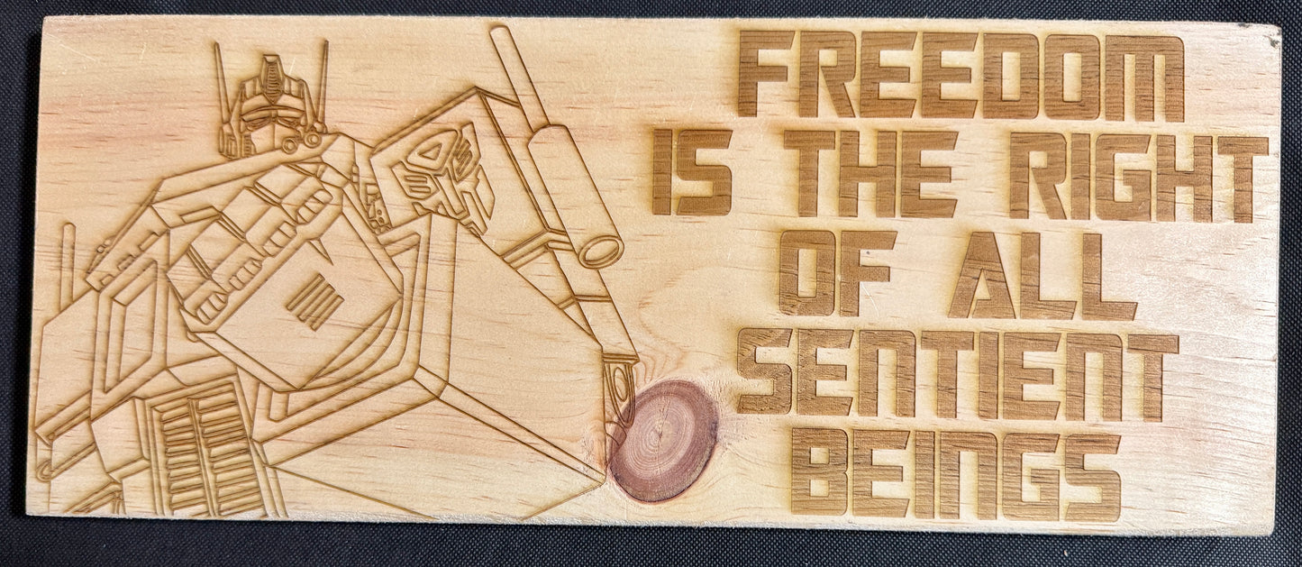 Optimus Prime Freedom Plaque