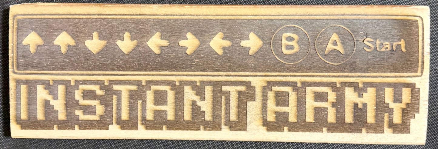 Konami Code Instant Army Plaque
