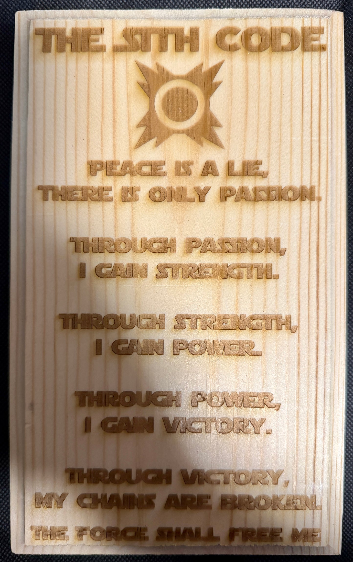 Jedi and Sith Code Plaques