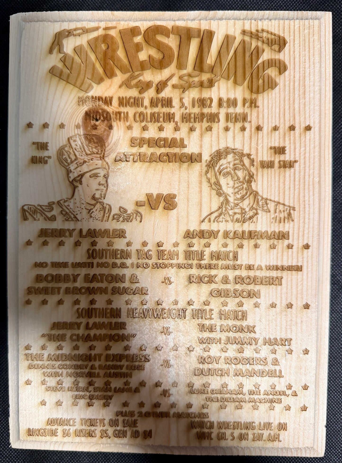 Jerry Lawler/Andy Kaufman 1982 Card Plaque