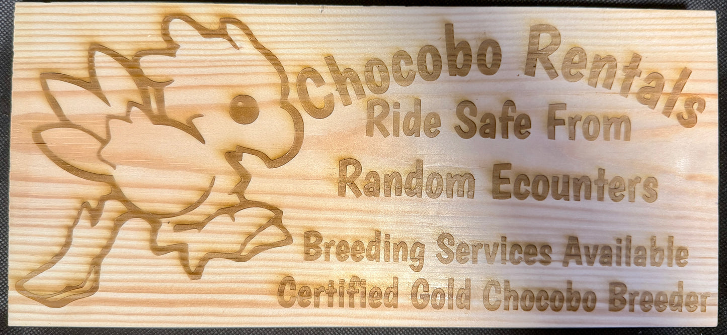 Final Fantasy Chocobo Rentals Plaque