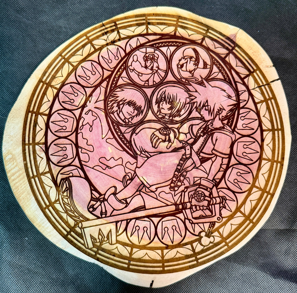 Kingdom Heart Sora Dive into Heart Stained Glass Plaque