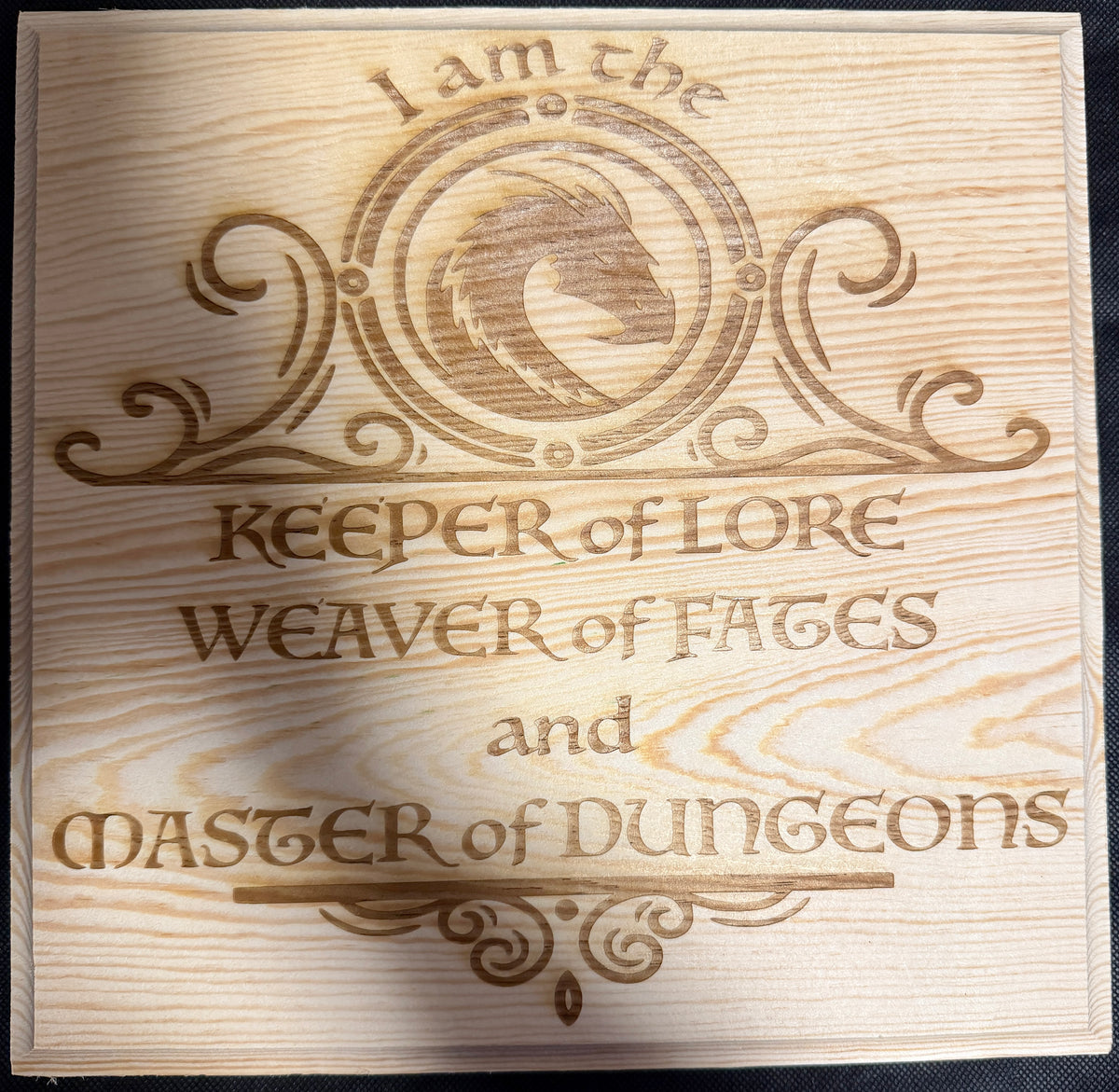 I Am the Keeper of Lore Master of Dungeons Plaque