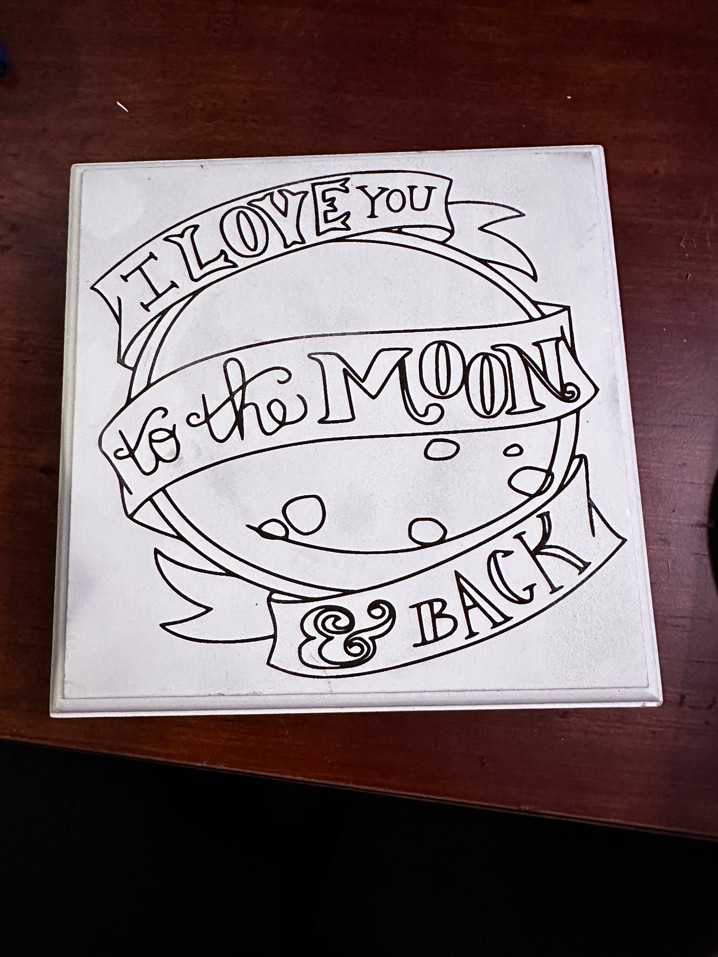 ILY To The Moon Plaque