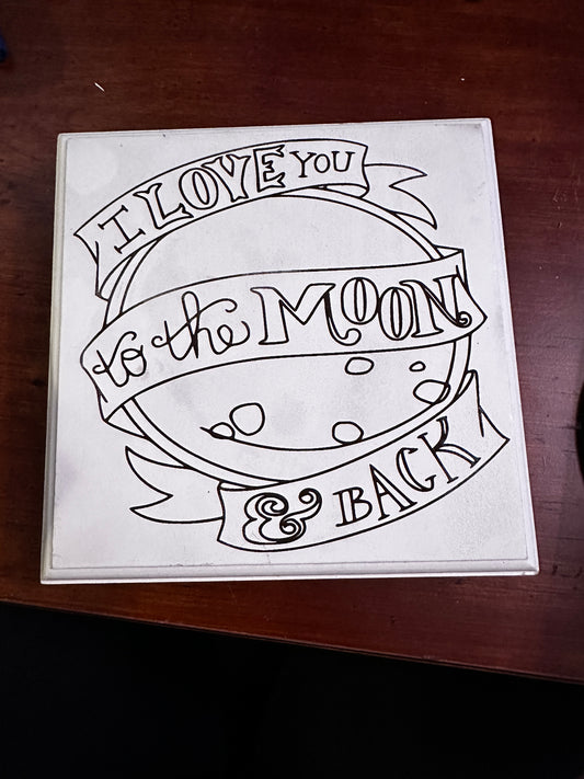 ILY To The Moon Plaque