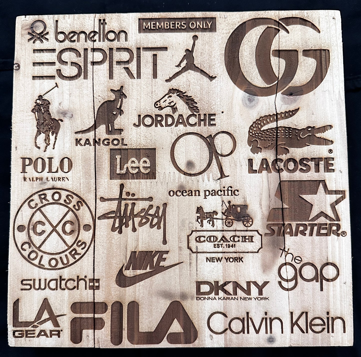 80's Fashion Brands Plaque