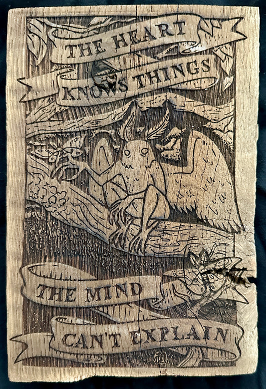 Mothman Heart Knows Things Plaque