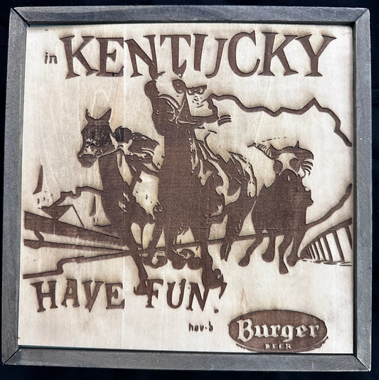 Kentucky Have Fun Burger Beer Plaque