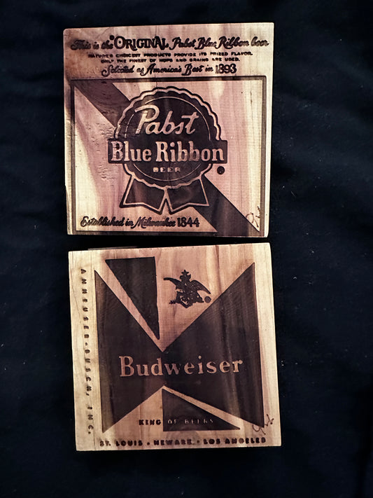 Vintage Beer Ad Palette Coasters