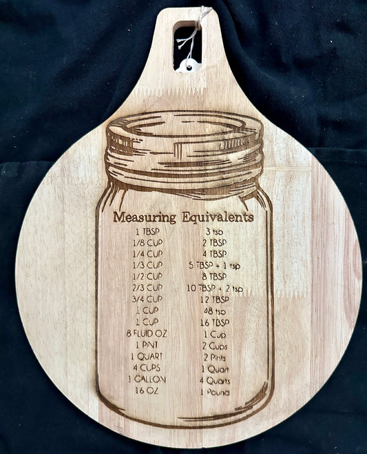 Mason Jar Measurement Cutting Board
