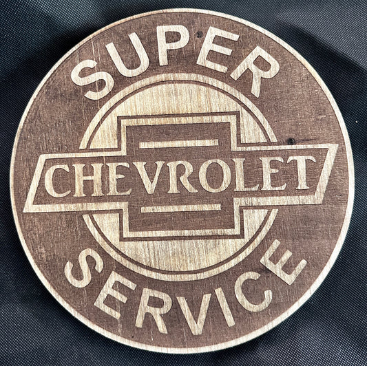 Chevrolet Super Service Round Plaque