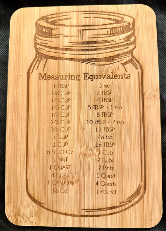 Mason Jar Measurement Cutting Board