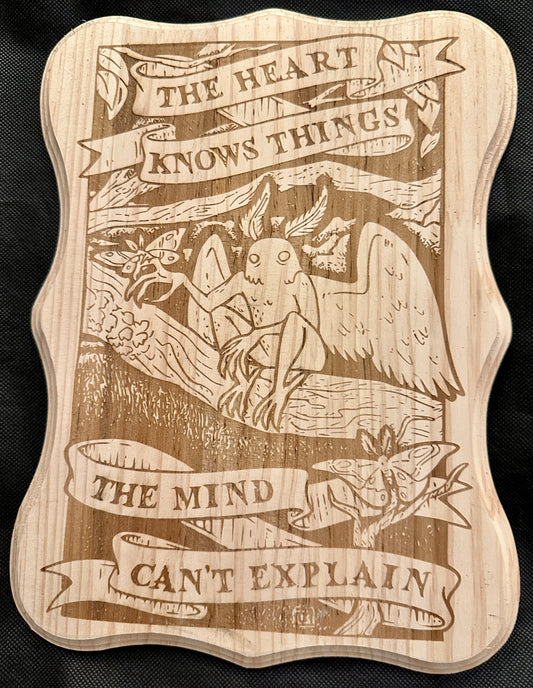 Mothman Heart Knows Things Plaque