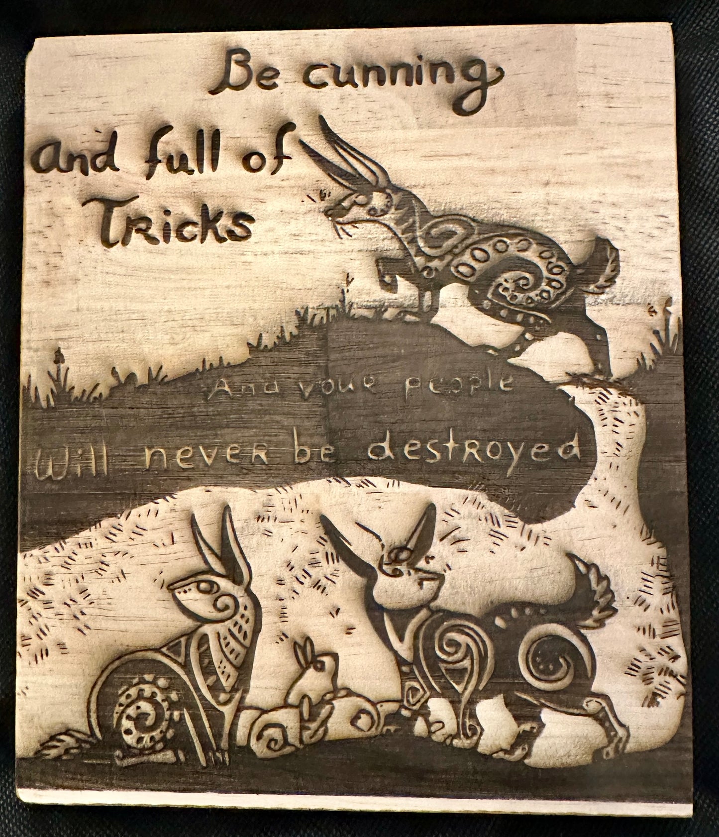 Be Cunning and Full of Tricks Watership Down Plaque