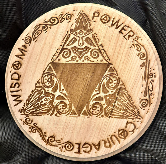 Zelda Triforce Power Wisdom Courage Plaque