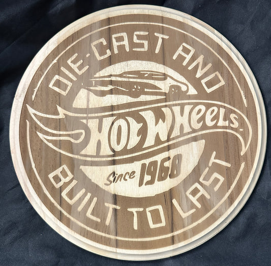 Die Cast and Built to Last Hot Wheels Plaque