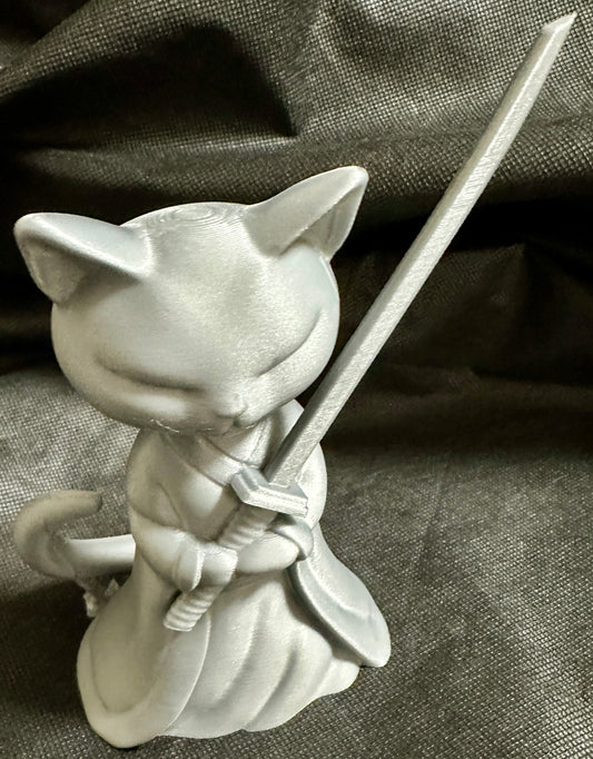 Samurai Kitty 3d Printed Statue