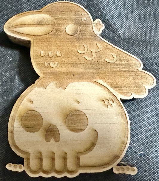 Raven and Skull Cut Out Plaque