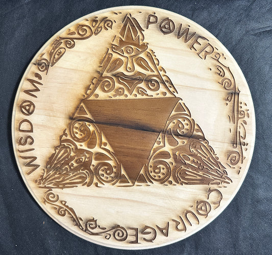 Zelda Triforce Power Wisdom Courage Plaque
