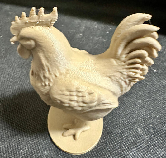 3D Printed Wood Rooster Chicken Plaque