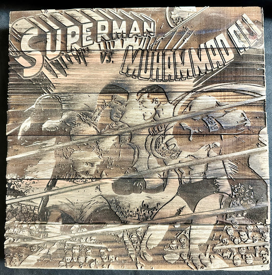 Superman versus Muhammed Ali Comic Book Plaque