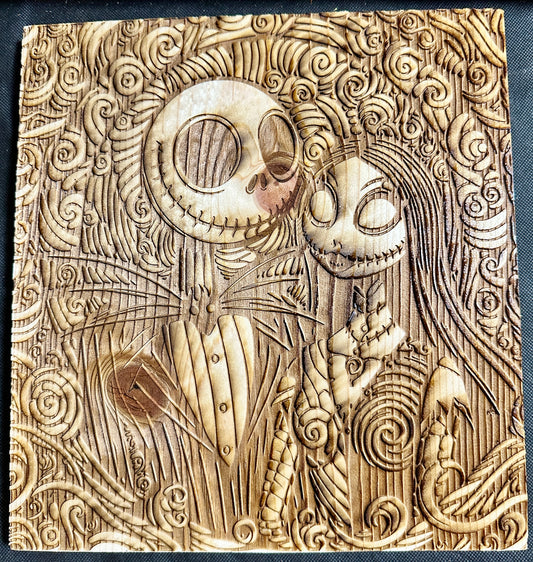 Jack and Sally Nightmare before Christmas Square Plaque