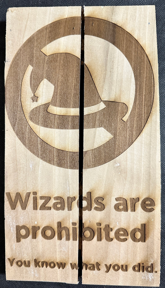 Wizards Prohibited Plaque