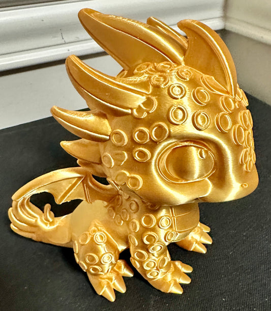 3d Printed Gold Dragon Statue