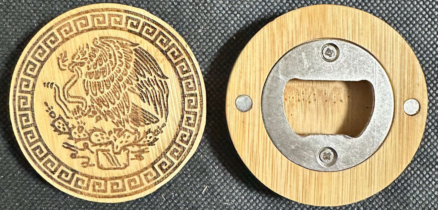 Bamboo Magnetic Bottle Openers