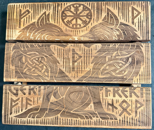 Geri and Freki Wolf Plaques