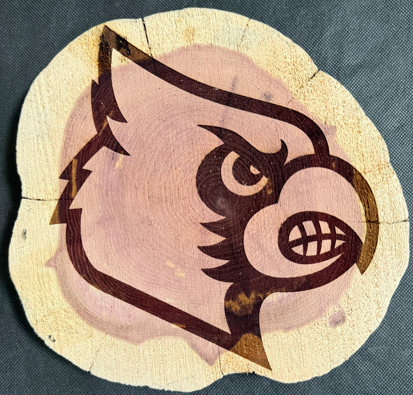 University of Louisville Cardinal Logo Cedar Plaques