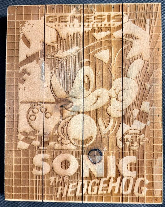 Sonic the Hedgehog Video Game Box Art Plaque
