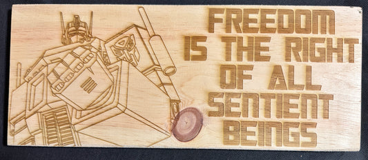 Optimus Prime Freedom Plaque