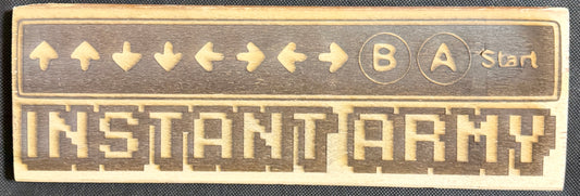 Konami Code Instant Army Plaque