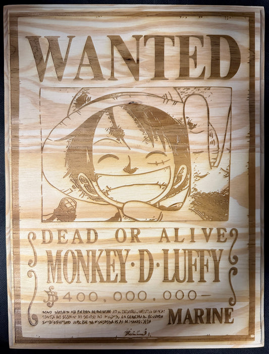 Monkey D. Luffy Wanted Plaque