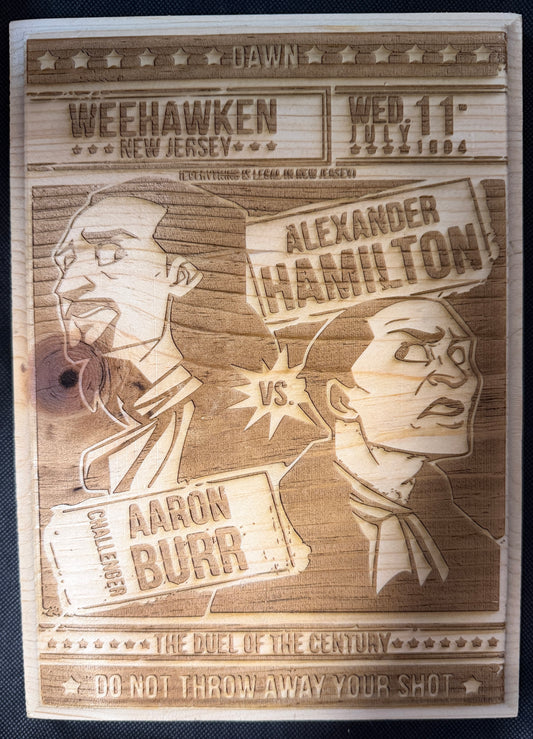 Hamilton Versus Burr Duel Plaque