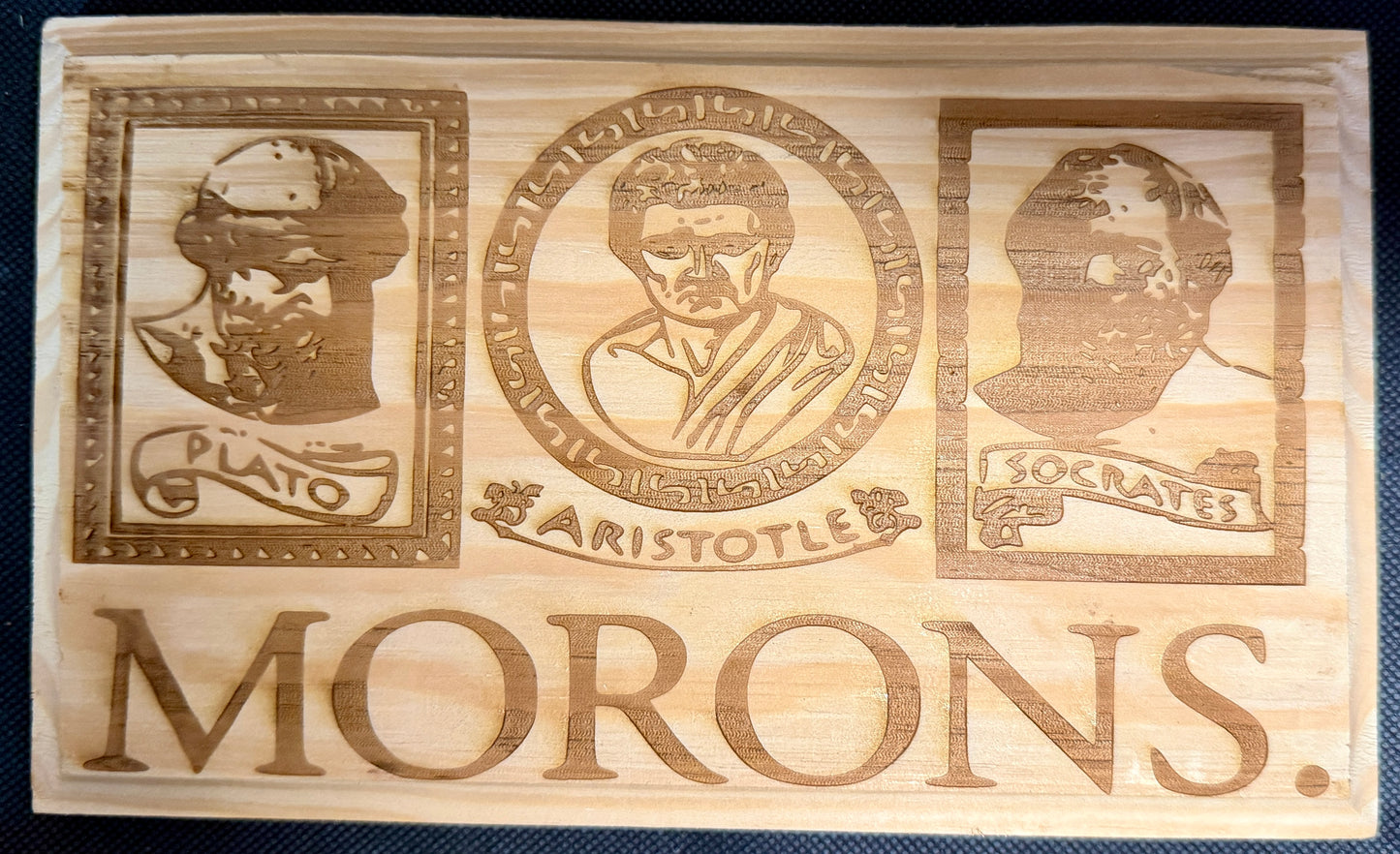 Vezini Plato Aristotle Socrates Morons Plaque