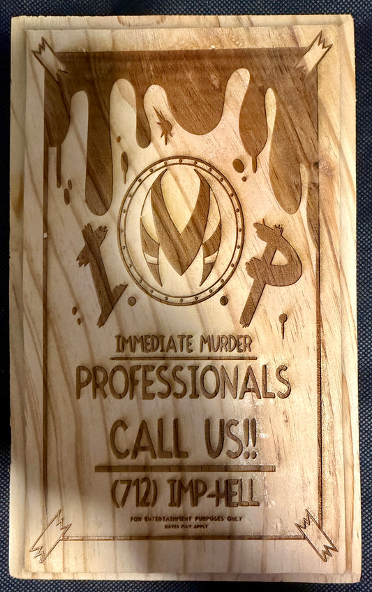 IMP Immediate Murder Professionals Poster Plaque